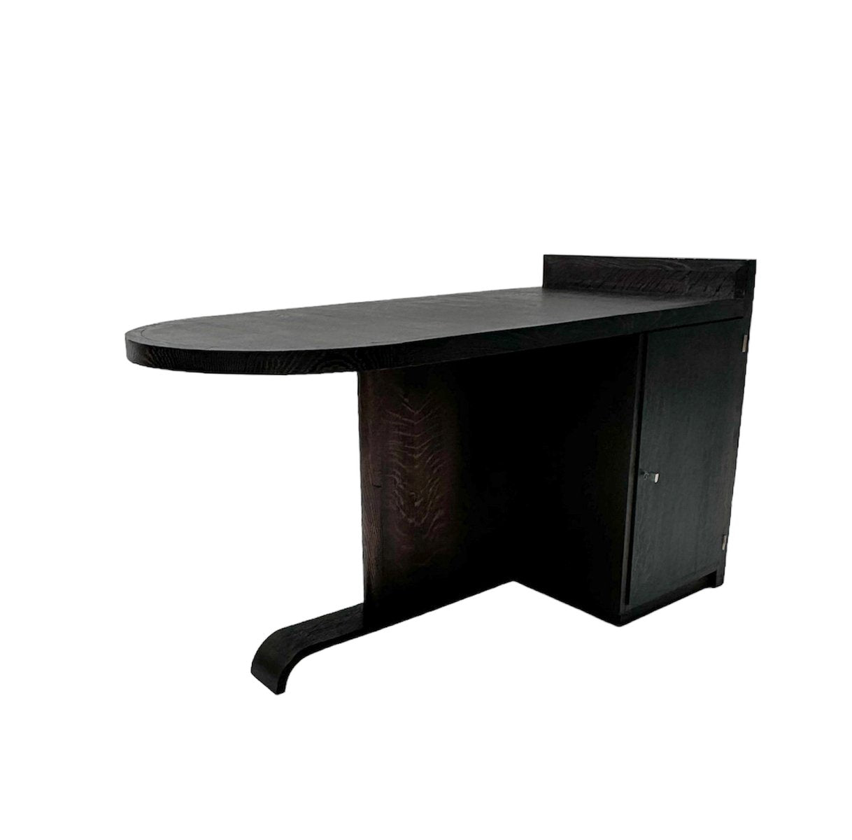 Art Deco French Black Lacquered Oak Partners Desk, 1930s