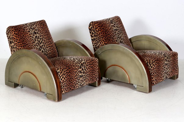 Art Deco French Club Chairs, 1930s, Set of 2-AX-724313