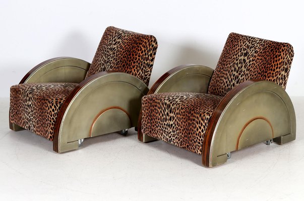 Art Deco French Club Chairs, 1930s, Set of 2-AX-724313