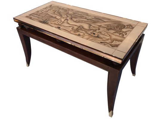 Art Deco French Coffee Table in the Style of Pascaud, 1940s-MTX-675635