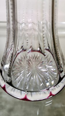 Art Deco French Cut and Grinded Lead Crystal Vases in the Style of Saint Louis, Set of 2-QRS-1314918