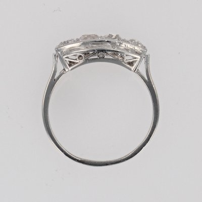 Art Deco French Diamonds Platinum Rectangular Ring, 1925-OLU-1778272