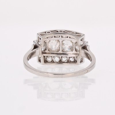 Art Deco French Diamonds Platinum Rectangular Ring, 1925-OLU-1778272