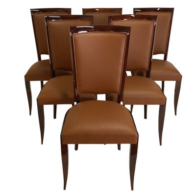 Art Deco French Dining Chairs, 1930s, Set of 6-CXC-583848