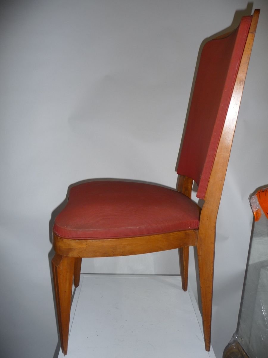 Art Deco French Dining Chairs by André Arbus, 1930s, Set of 6