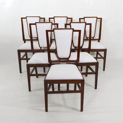 Art Deco French Dining Table & Chairs Set by Michel Dufet, 1930s, Set of 7-YGE-586372