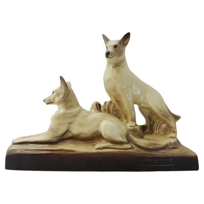 Art Deco French Dogs by L Francois, 1940s-ARU-2016822