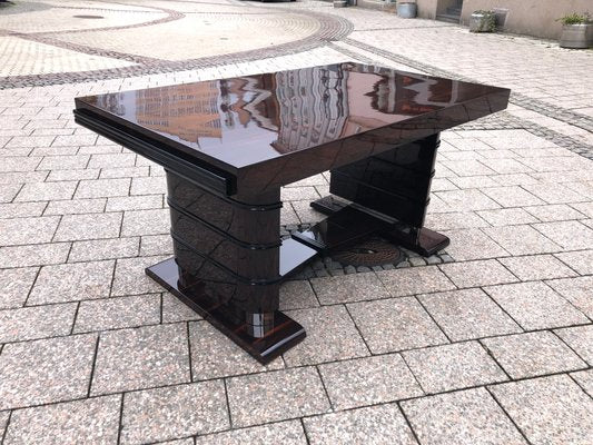 Art Deco French Ebony Dining Desk by J. Makassar, 1930s-QVR-1092181