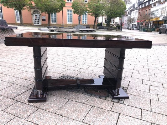 Art Deco French Ebony Dining Desk by J. Makassar, 1930s-QVR-1092181