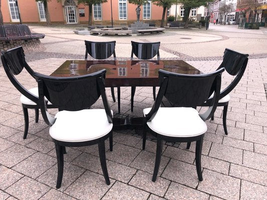 Art Deco French Ebony Dining Desk by J. Makassar, 1930s-QVR-1092181