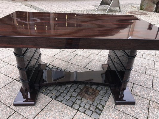 Art Deco French Ebony Dining Desk by J. Makassar, 1930s-QVR-1092181