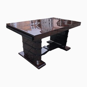 Art Deco French Ebony Dining Desk by J. Makassar, 1930s-QVR-1092181