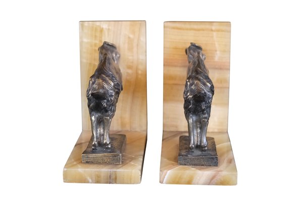 Art Deco French Goats Bookends by Irénée Rochard, 1930s, Set of 2-CXC-1229024