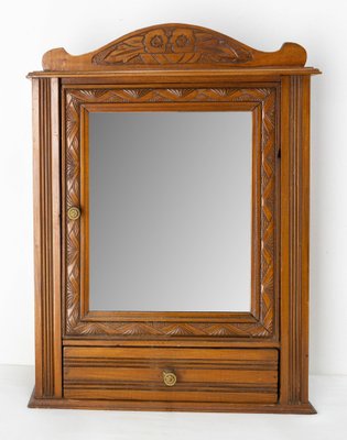 Art Deco French Little Poplar Armoire with Mirror, 1930s-RIU-1377596