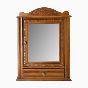 Art Deco French Little Poplar Armoire with Mirror, 1930s-RIU-1377596