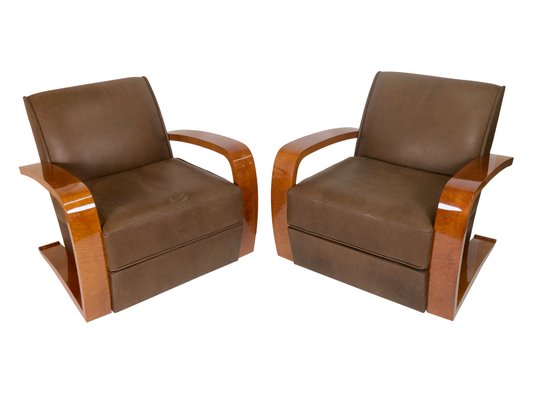 Art Deco French Lounge Chairs, 1930s, Set of 2-CXC-674705