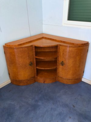 Art Deco French Maple Corner Cupboard, 1940s-MTX-731559