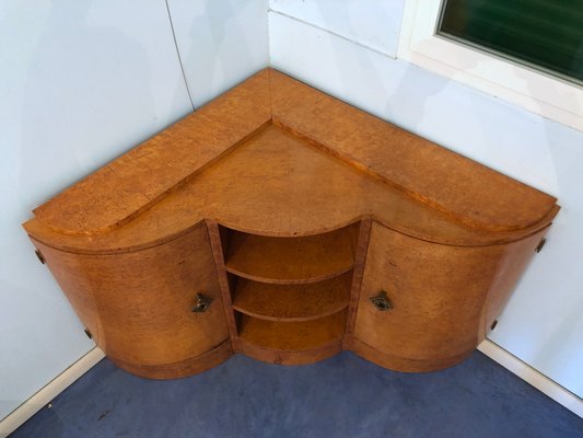 Art Deco French Maple Corner Cupboard, 1940s-MTX-731559