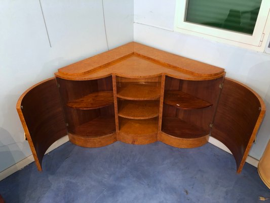 Art Deco French Maple Corner Cupboard, 1940s-MTX-731559