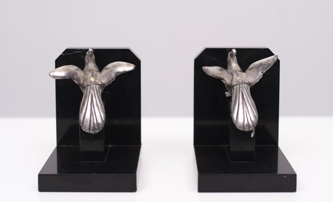 Art Deco French Marble Bookends, 1920s, Set of 2-GCG-1345389