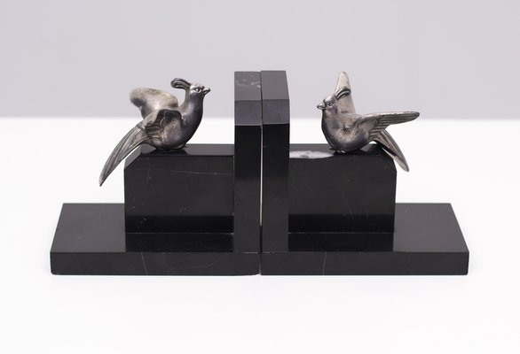 Art Deco French Marble Bookends, 1920s, Set of 2-GCG-1345389