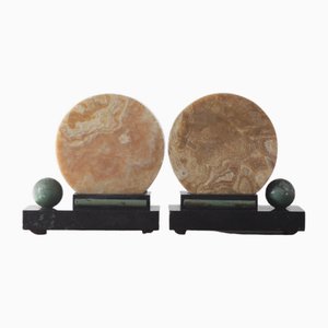 Art Deco French Marble Bookends, 1930s, Set of 2-UMB-2040555