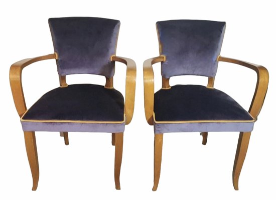 Art Deco French Model Bridge Chairs, 1930, Set of 2-QRS-1771791