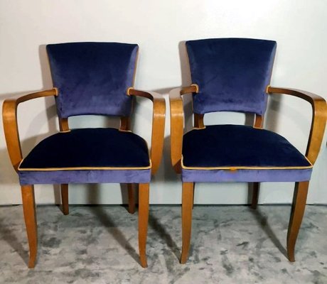 Art Deco French Model Bridge Chairs, 1930, Set of 2-QRS-1771791