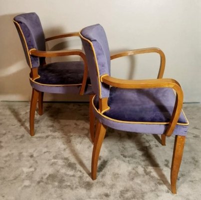 Art Deco French Model Bridge Chairs, 1930, Set of 2-QRS-1771791