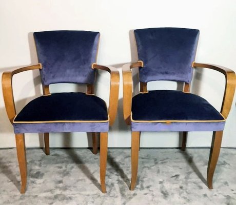 Art Deco French Model Bridge Chairs, 1930, Set of 2-QRS-1771791