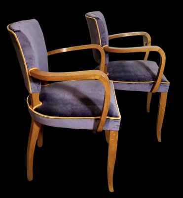 Art Deco French Model Bridge Chairs, 1930, Set of 2-QRS-1771791