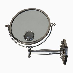 Art Deco French Nickel-Plated Illuminated Wall Mirror from Brot, 1920s-EY-577960