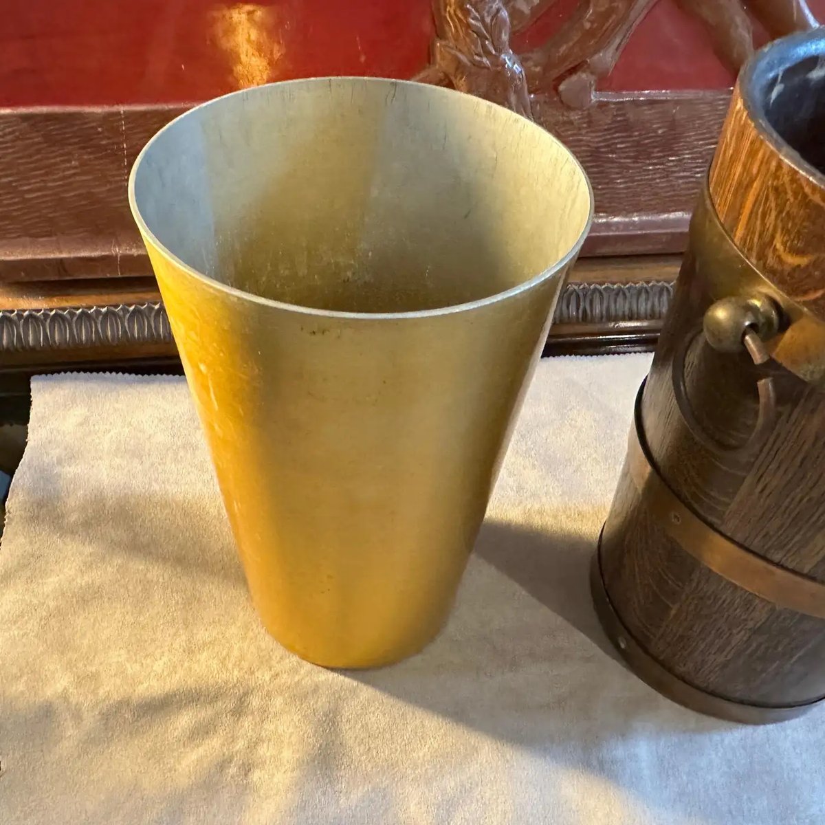 Art Deco French Oak and Copper Wine Cooler by Geraud Lafitte, 1940s