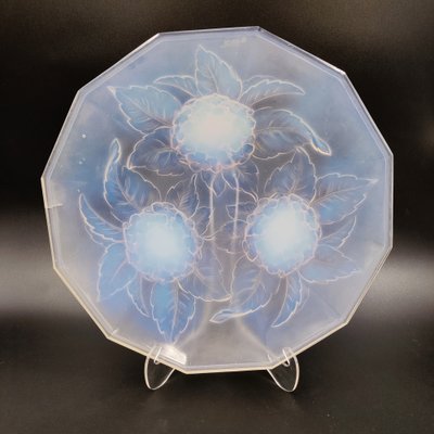 Art Deco French Opalescent Glass Bowl with Hydrangea Motif, 1920s-SAK-1794260