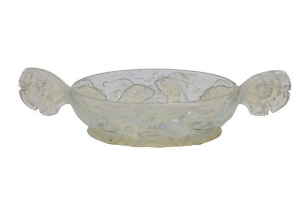 Art Déco French Opaline Glass Fish Bowl by Vey, 1930s-CXC-1229001