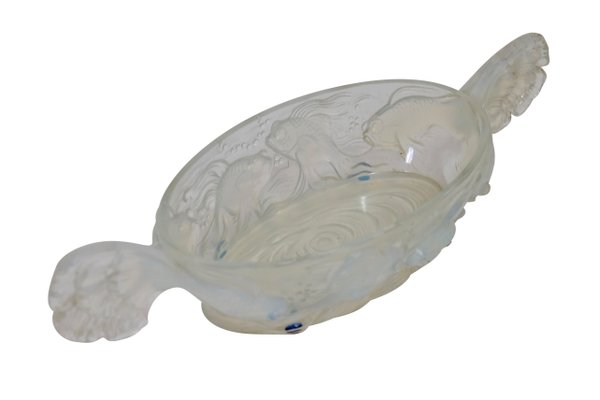 Art Déco French Opaline Glass Fish Bowl by Vey, 1930s-CXC-1229001