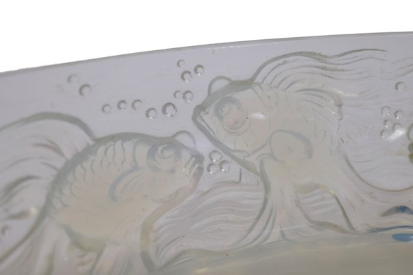 Art Déco French Opaline Glass Fish Bowl by Vey, 1930s-CXC-1229001