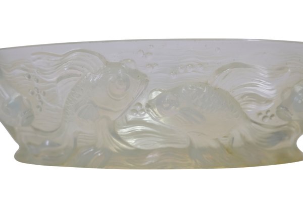 Art Déco French Opaline Glass Fish Bowl by Vey, 1930s-CXC-1229001