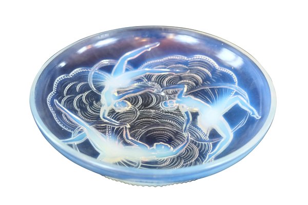 Art Deco French Opaline Glass Girl Bowl, 1930s-CXC-1229057