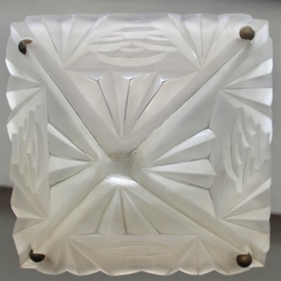 Art Deco French Pendant Lamp by David Gueron for Verrerie D'Art Degué, 1930s-SY-965057