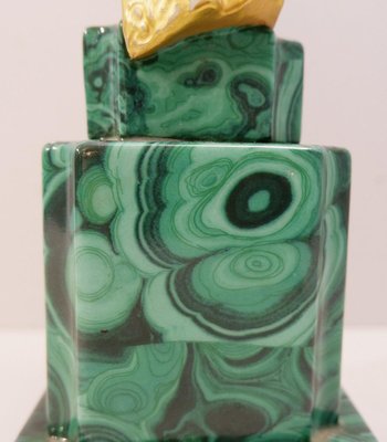 Art Deco French Porcelain Antinéa Statue with Malachite Style Base, 1968-JG-1239378