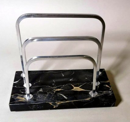 Art Deco French Portoro Marble Desk Set, Set of 3-QRS-1180904