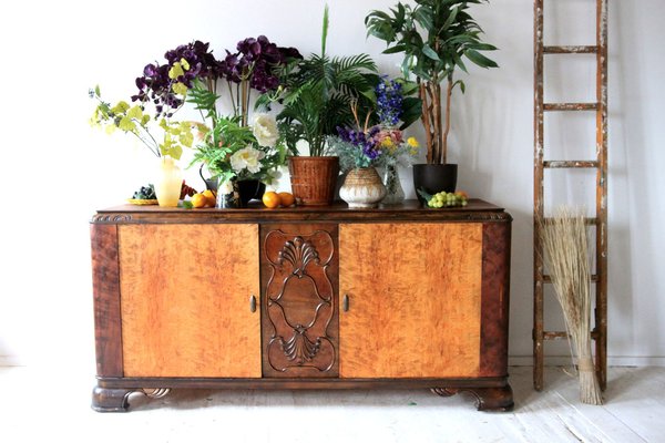 Art Deco French Sideboard in Burr Maple-OXJ-1264280