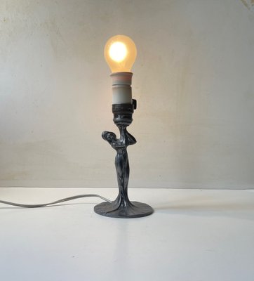 Art Deco French Table Lamp in Pewter, 1930s-LCR-1816418