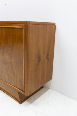 Art Deco French Walnut and Brass Buffet Credenza Two Doors Cabinet, 1930s-RIU-1329247