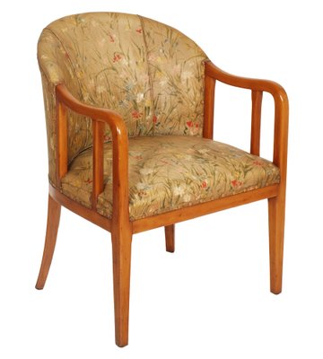 Art Deco French Walnut Lounge Chair Attributed to Jules Leleu, 1930s-NJV-736224