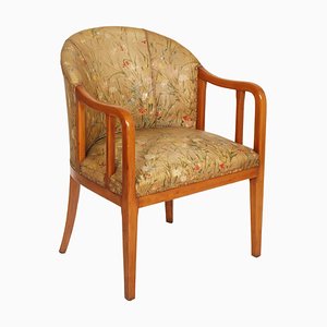 Art Deco French Walnut Lounge Chair Attributed to Jules Leleu, 1930s-NJV-736224