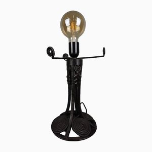 Art Deco French Wrought Iron Table Lamp by Charles Schneider-HPP-1404012