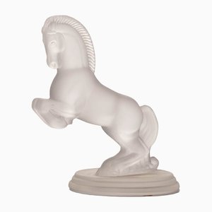 Art Deco Frosted Glass Horse Figurine from Franklin Mint, 1987-IXK-1409052