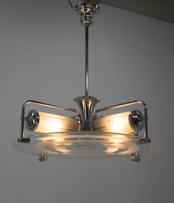 Art Deco Functionalist Tubular Chandelier, 1930s